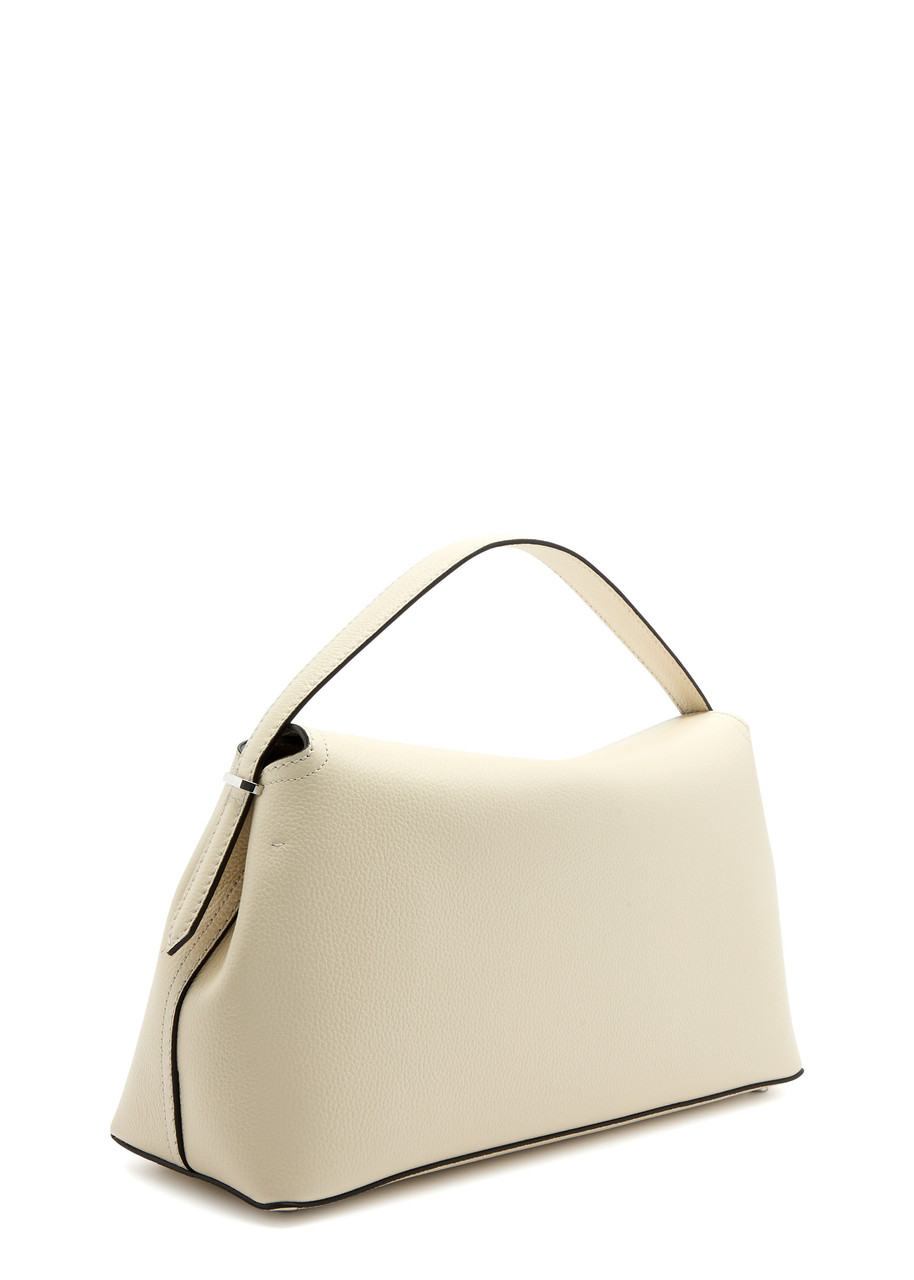 Totême Toteme T-lock Curved Leather Shoulder Bag In White
