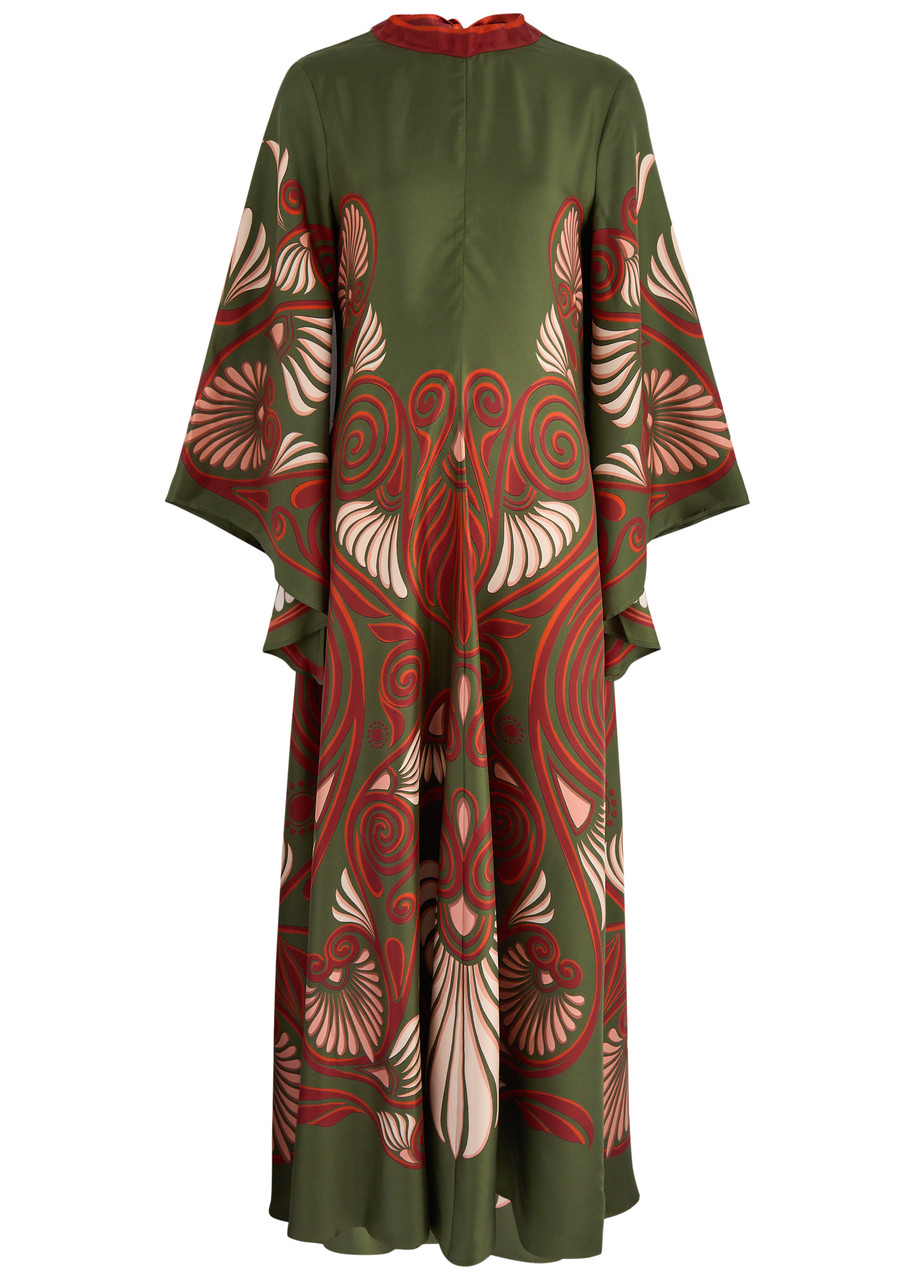 La Doublej Magnifico Printed Silk Twill Maxi Dress In Multicoloured 1