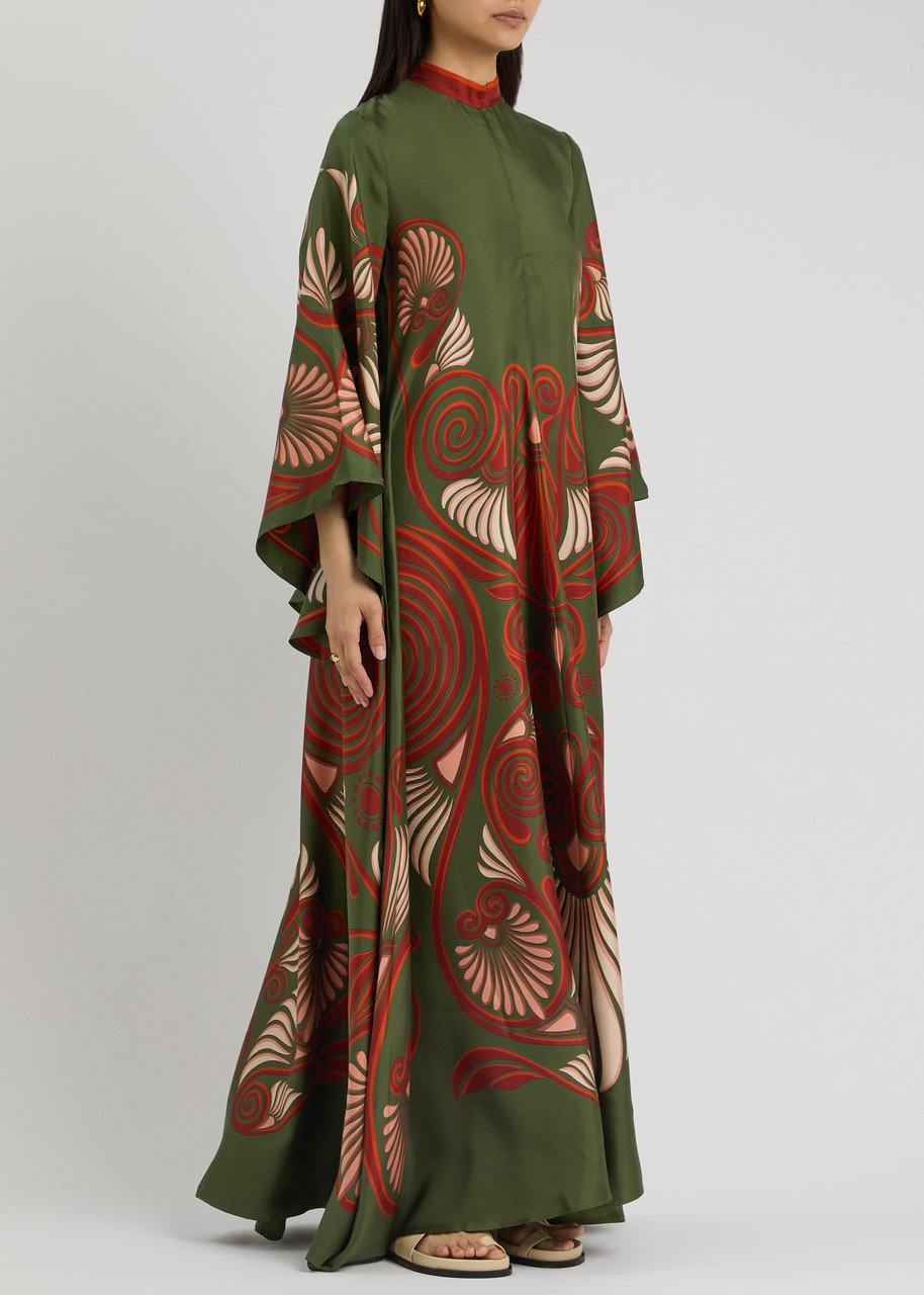 La Doublej Magnifico Printed Silk Twill Maxi Dress In Multicoloured 1