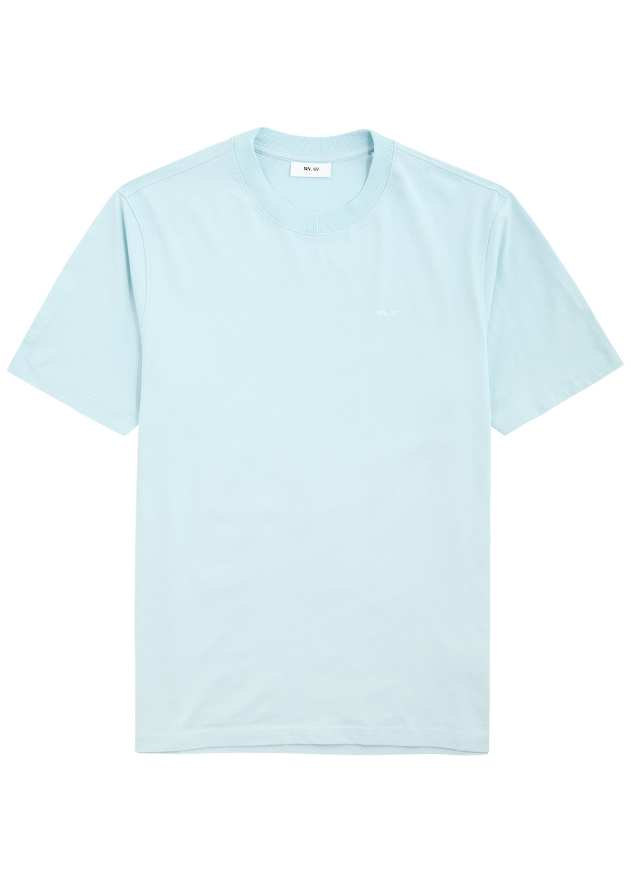 Nn07 Adam 3209 Pima Cotton-jersey T-shirt In Light Blue