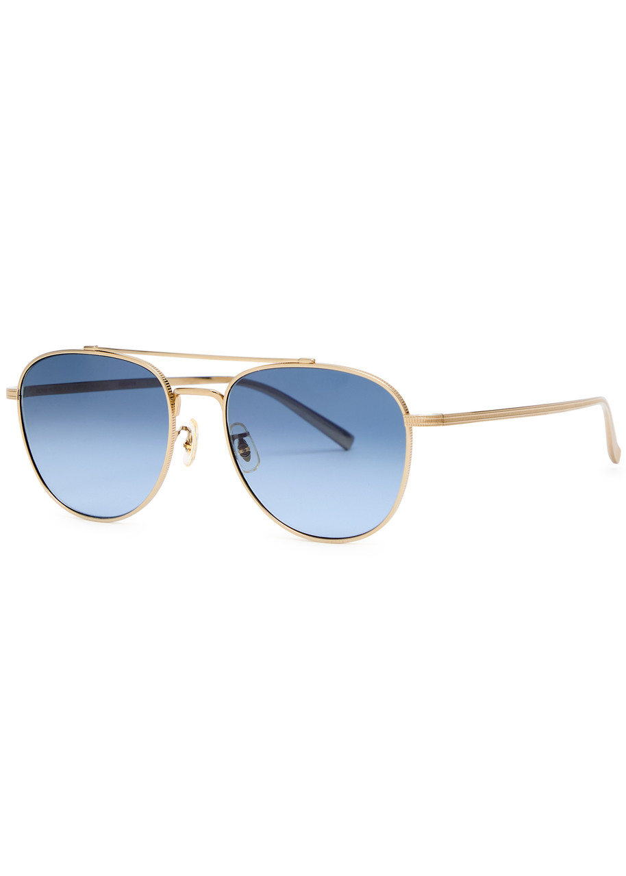 Oliver Peoples Aviator-style Sunglasses In Blue