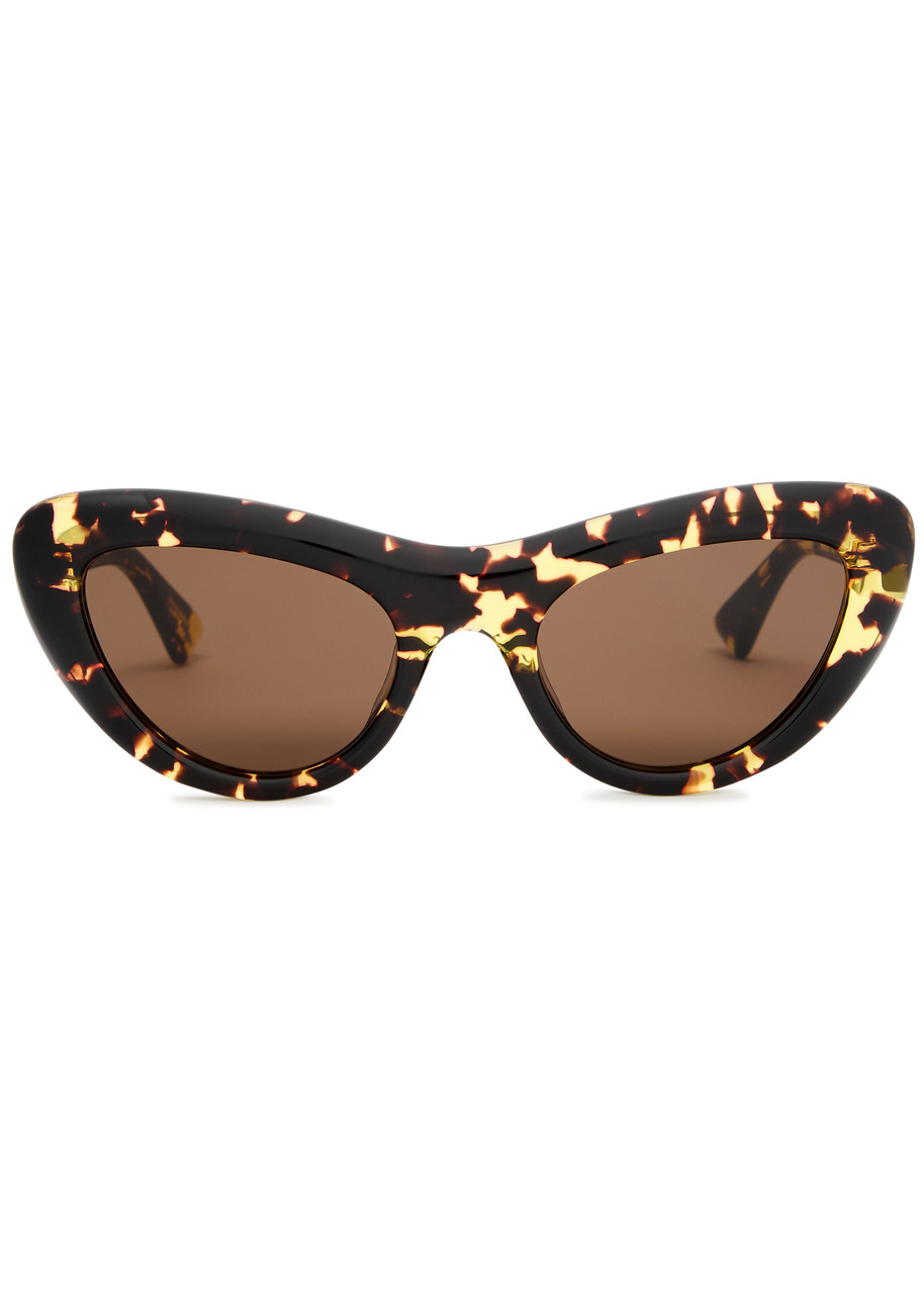 BOTTEGA VENETA BOTTEGA VENETA TORTOISESHELL CAT-EYE SUNGLASSES
