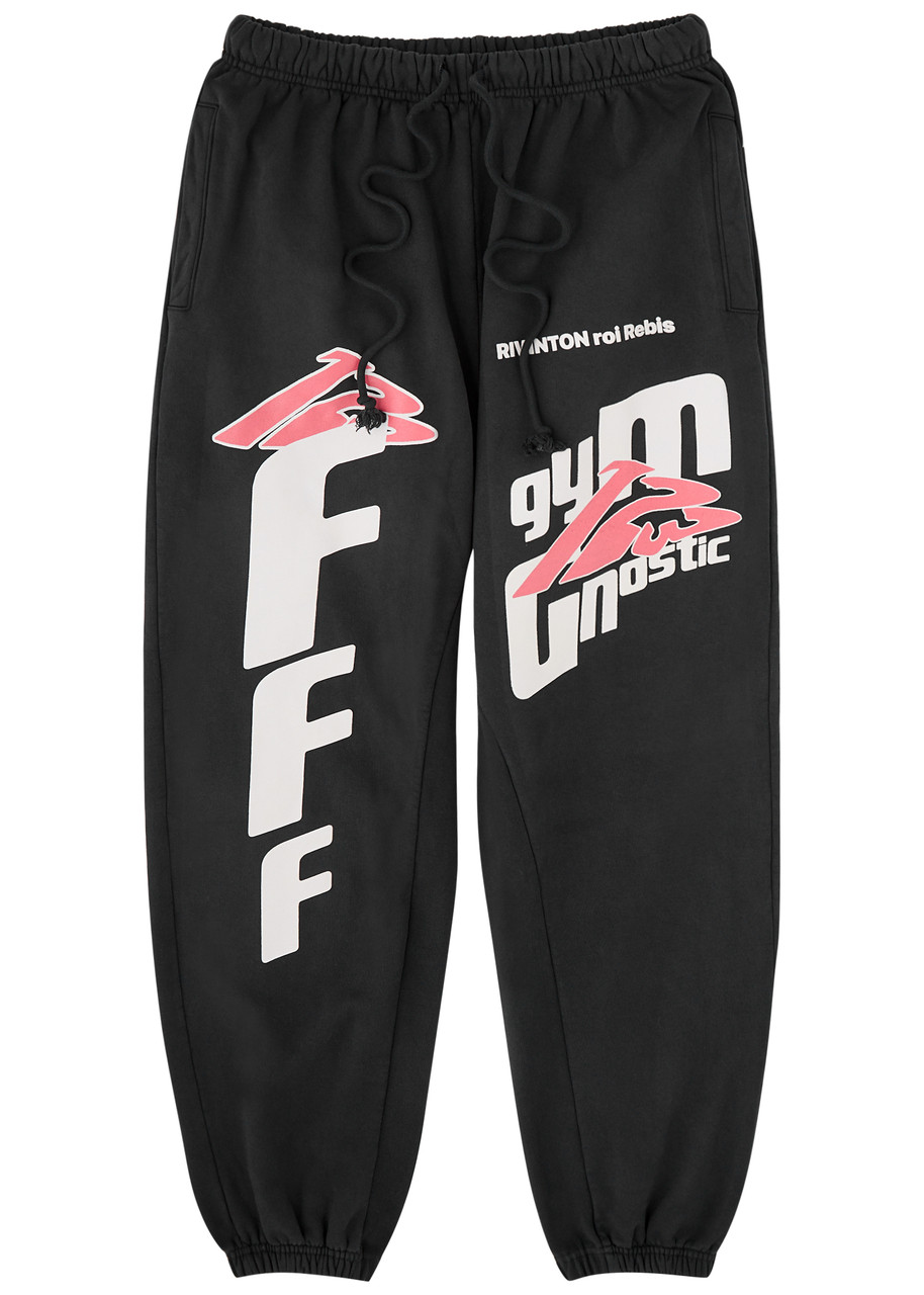 Rivington Roi Rebis Fasting For Faster Printed Cotton Sweatpants In Black