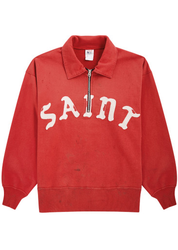 【SAINT Mxxxxxx SWEAT SHIRTS】 SAINT MXXXXXX Saint logo half-zip cotton sweatshirt | Harvey
