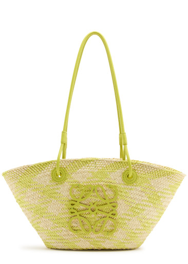 LOEWE X Paula's Ibiza small checked raffia basket bag | Harvey Nichols