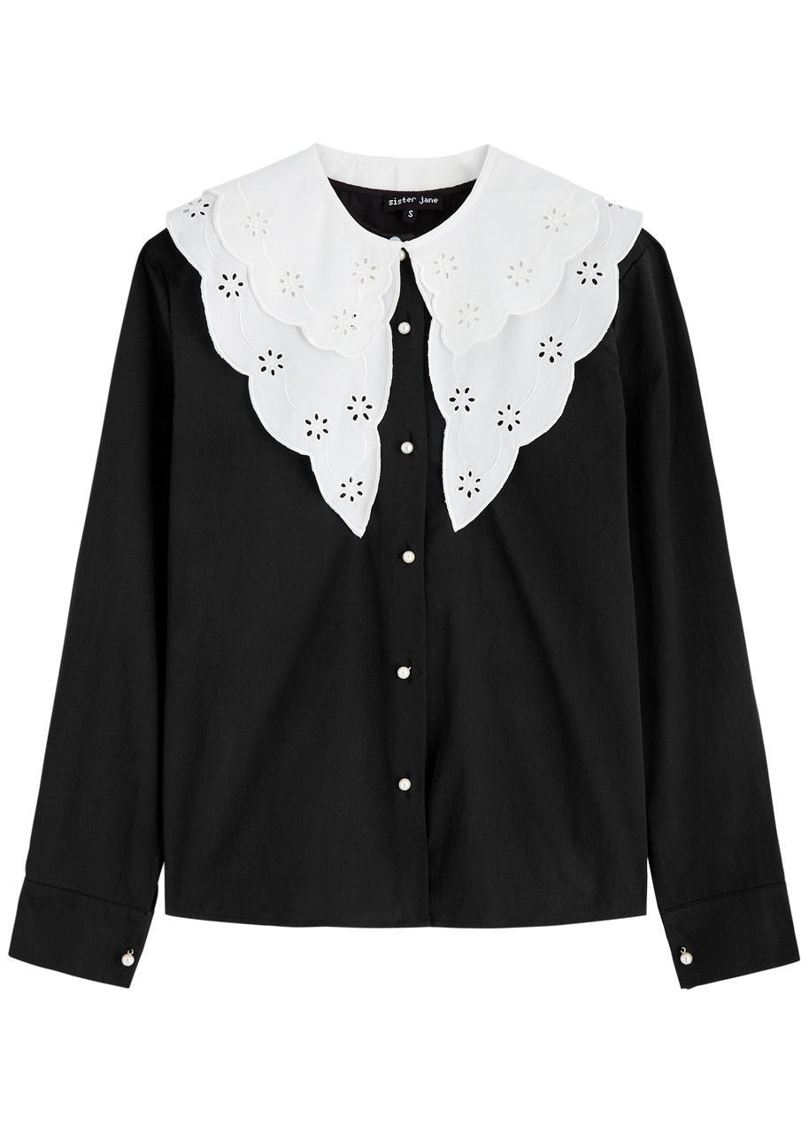Sister Jane Ara Cotton Blouse In Black And White