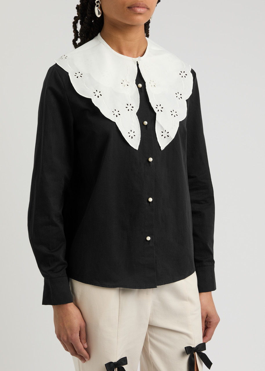 Sister Jane Ara Cotton Blouse In Black And White
