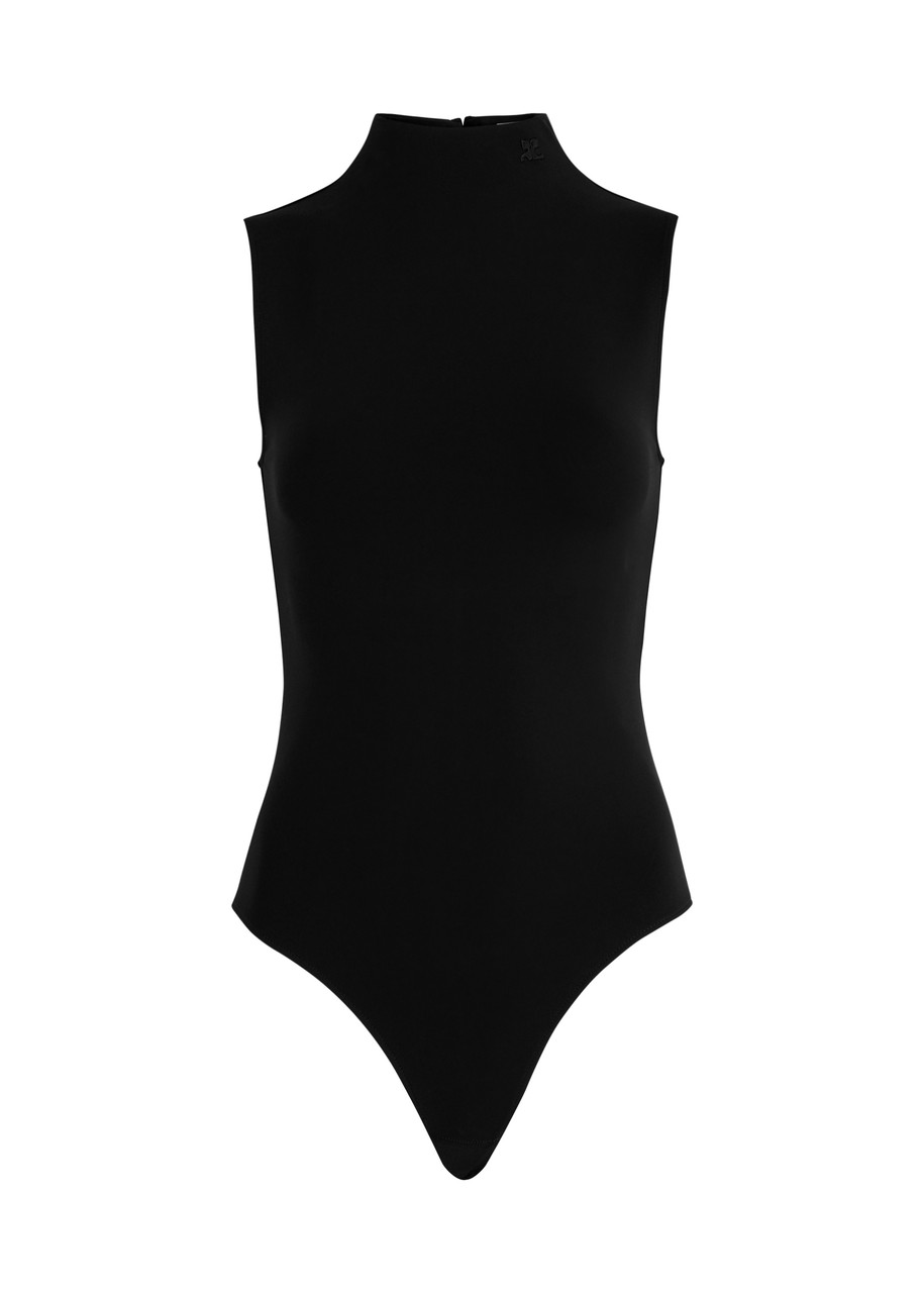 Courrèges High-neck Jersey Bodysuit In Black
