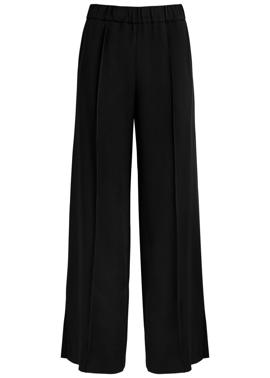 Jil Sander Wide-leg Satin Trousers In Black