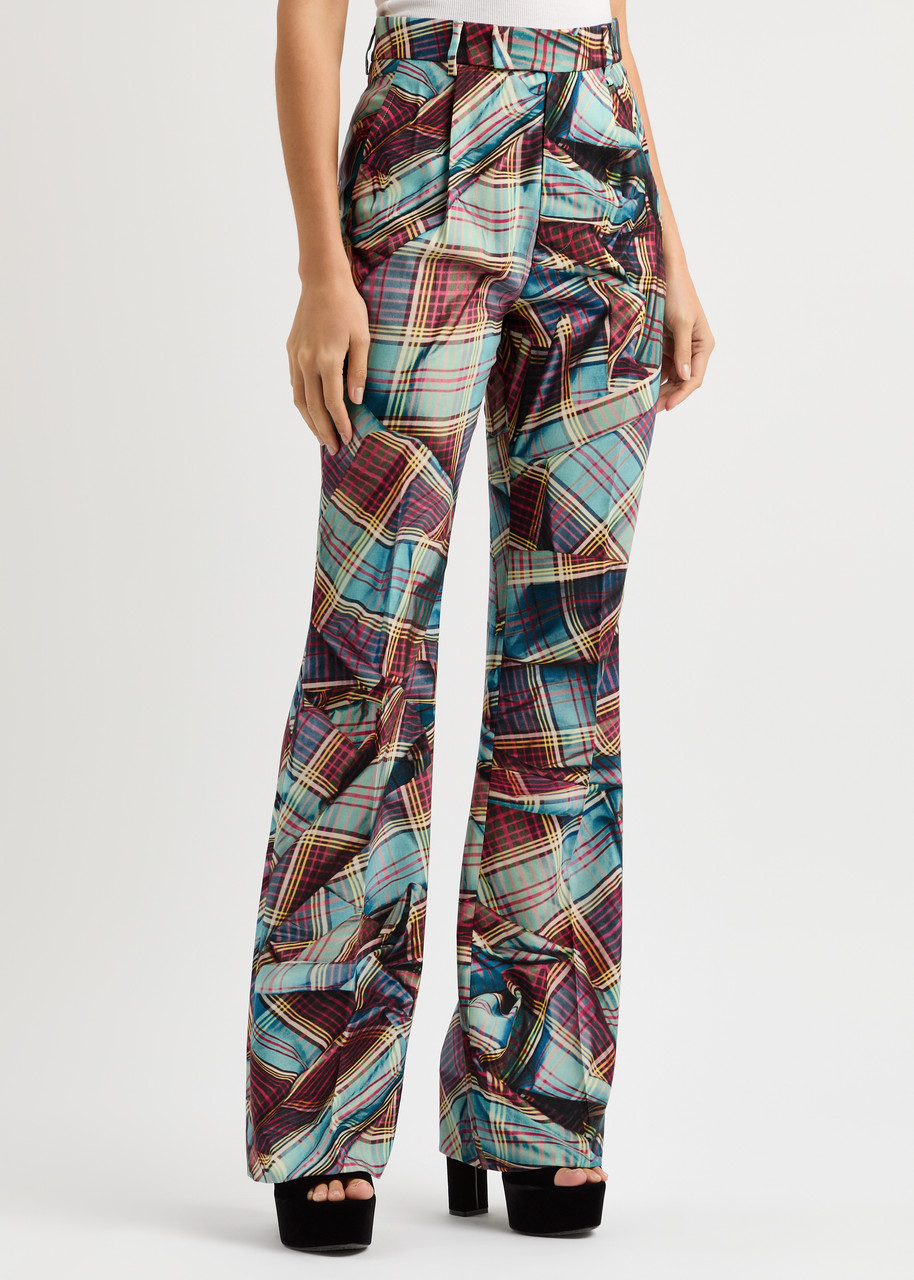 パンツ VIVIENNE WESTWOOD RAY TROUSERS IN TARTAN WOOL Vivienne Westwood W Ray Trousers Wool Multi Tartan Pattern