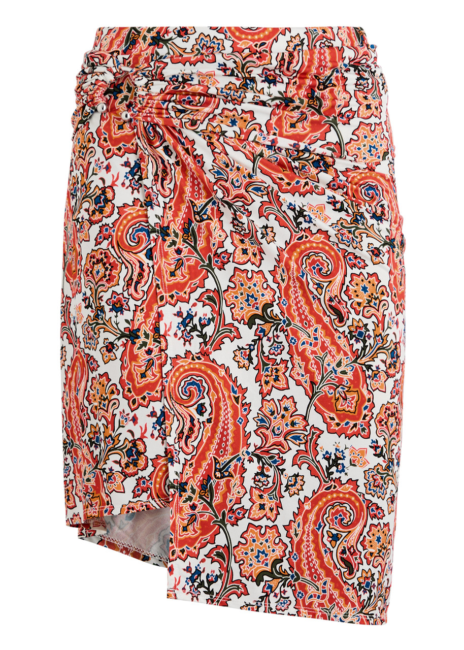 Rabanne Paisley-print Jersey Mini Skirt In Multi Print