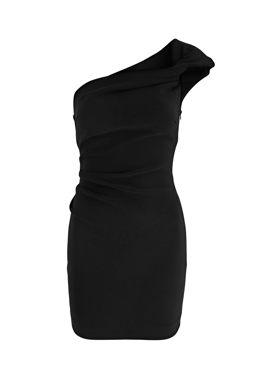 Bec & Bridge Elea One-shoulder Jersey Mini Dress In Black