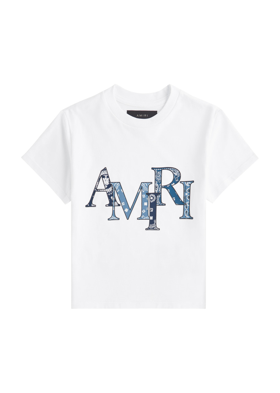 Shop Amiri Kids Logo-print Cotton T-shirt (4-12 Years) In White