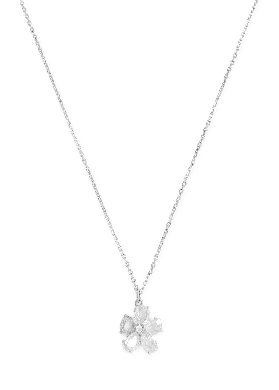 Kate Spade New York Paradise Flower Pendant Necklace In White
