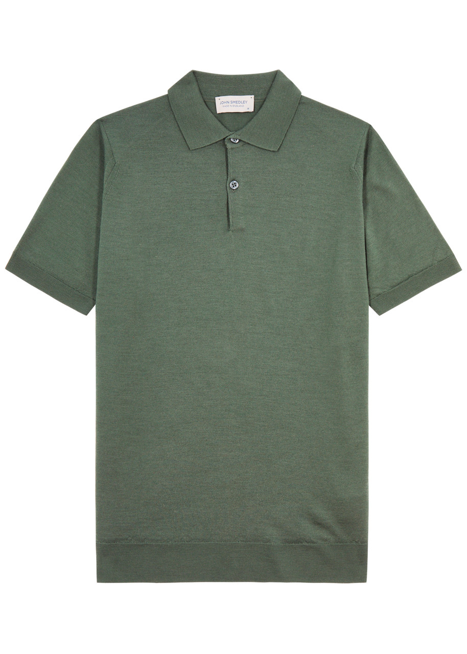 John Smedley Payton Wool Polo Shirt In Green