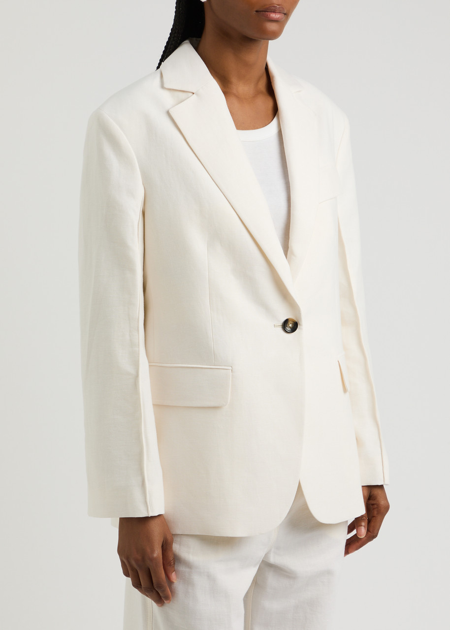 Day Birger Et Mikkelsen Marcy Split-back Cotton-blend Blazer In Ivory