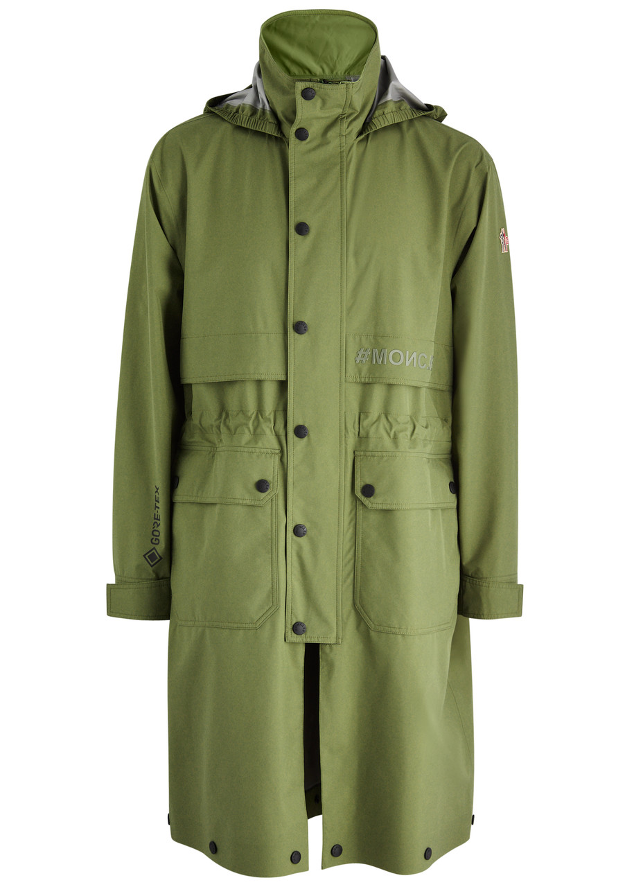 Shop Moncler Grenoble Steig Hooded Gore-tex Paclite Parka In Khaki