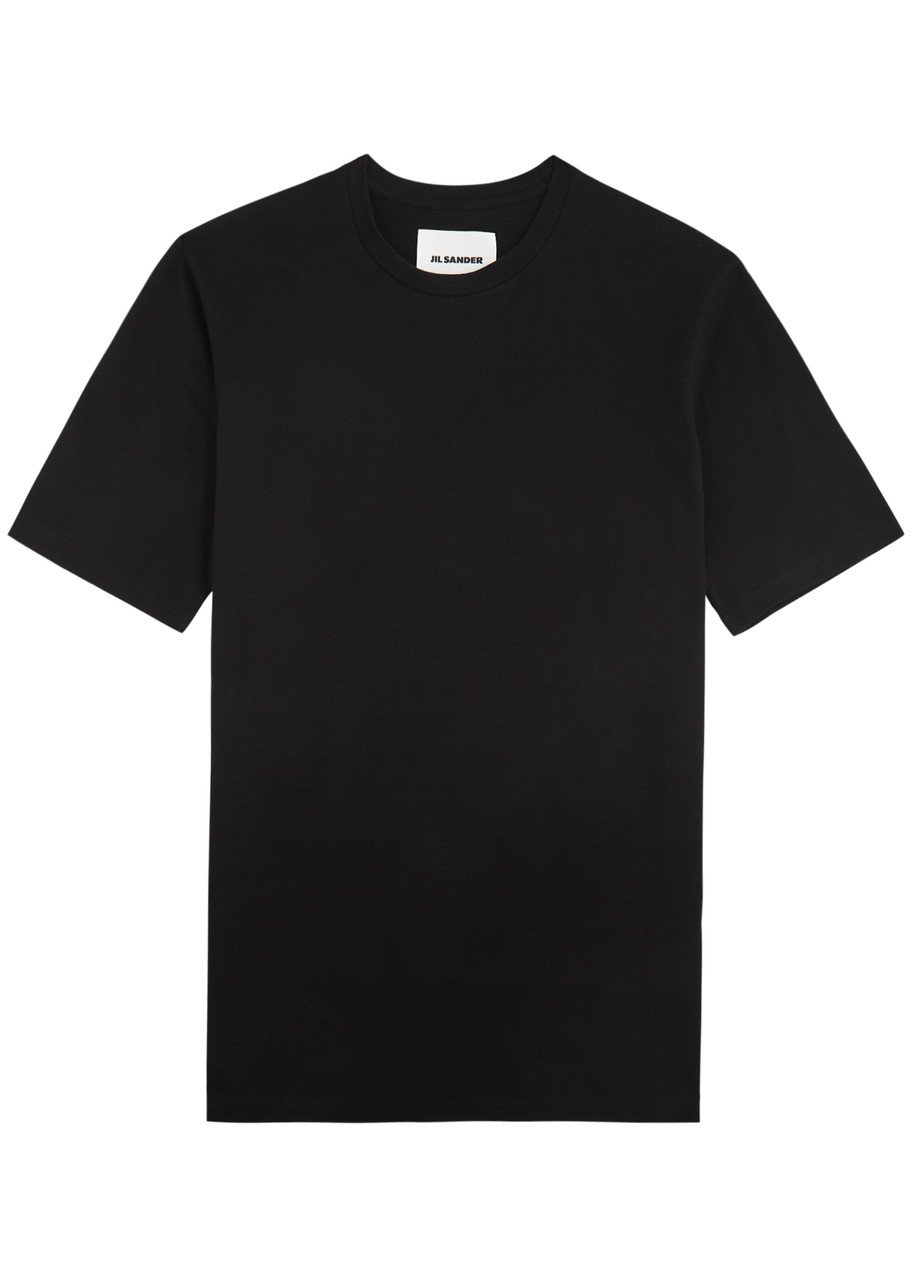 Shop Jil Sander Printed Cotton T-shirt In Black