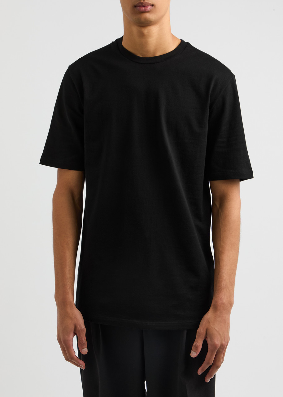 Shop Jil Sander Printed Cotton T-shirt In Black
