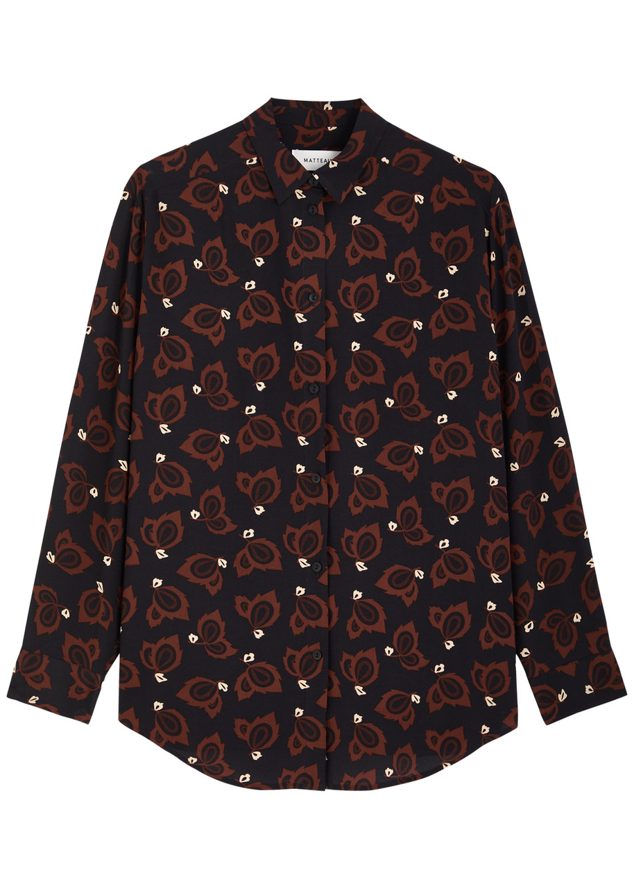 Matteau Printed Silk Shirt - Black - 1 (UK 6 /xs)