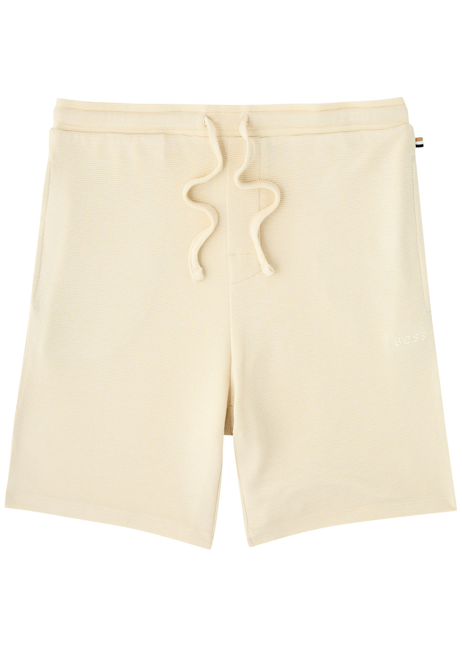 Boss Ribbed Stretch-modal Shorts - Beige - M