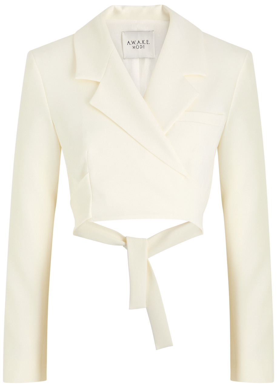 A.W.A.K.E Mode Cropped Wrap-around Blazer - Ivory - 42 (UK12 / M)