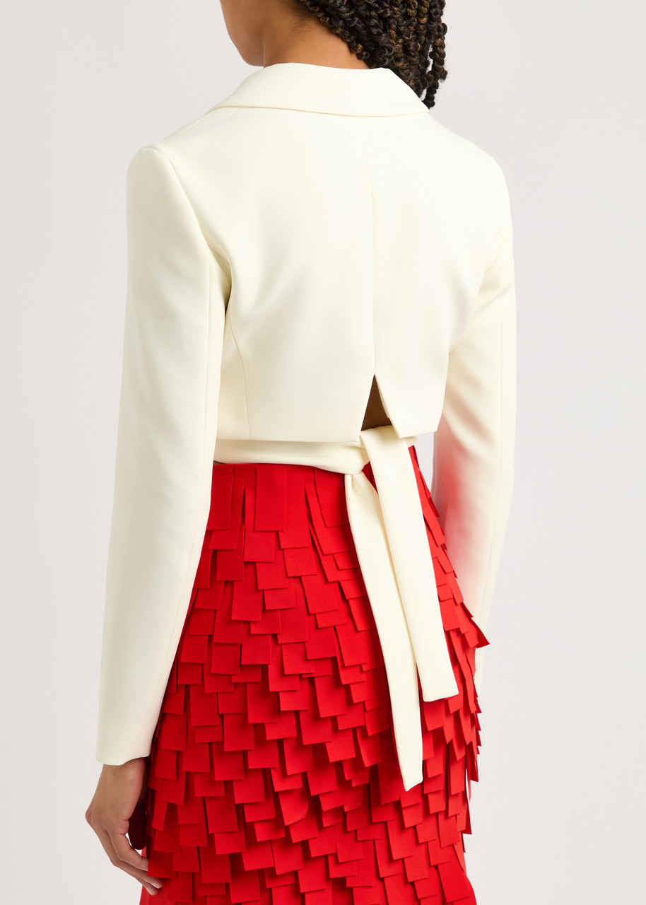  A.w.a.k.e Mode Cropped Wrap-around Blazer - Ivory - 38 (uk8 / S) 