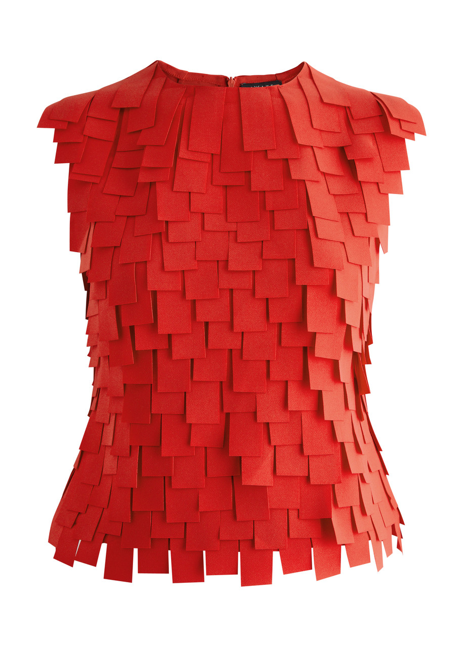 A.W.A.K.E Mode Laser-cut Fringed top - Red - 40 (UK12 / M)
