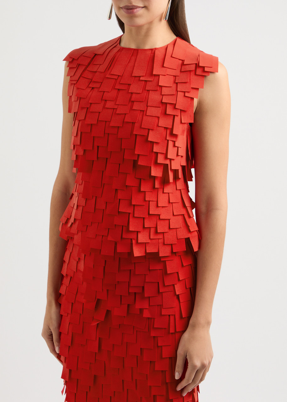  A.w.a.k.e Mode Laser-cut Fringed Top - Red - 40 (uk12 / M) 