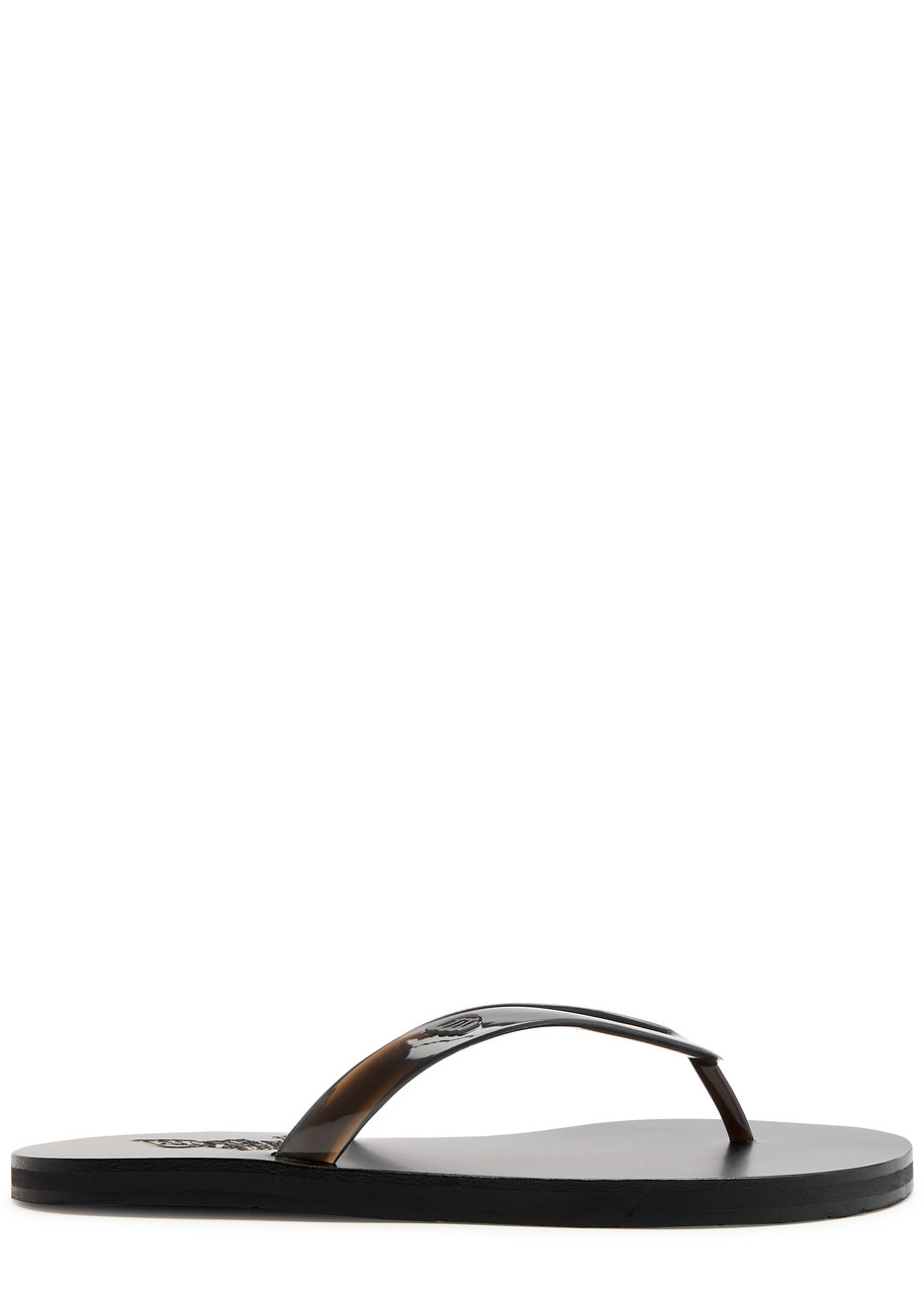 Ancient Greek Sandals Saionara Jelly Rubber Flip Flops - Black - 39 (IT39/ UK6)