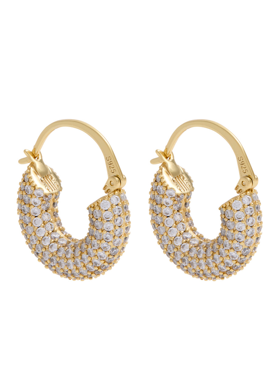 Pearl Octopuss.y Embellished 18kt Gold-plated Hoop Earrings