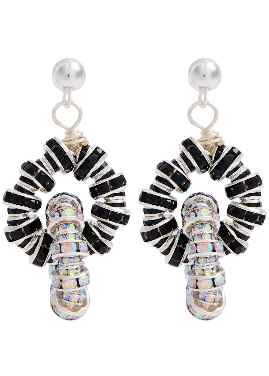 Pearl Octopuss.y Tiny Tires Embellished Earrings In White