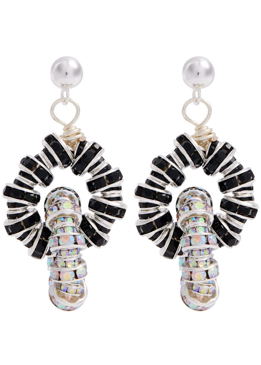 Pearl Octopuss.y Tiny Tires Embellished Earrings - Black And Silver - One Size