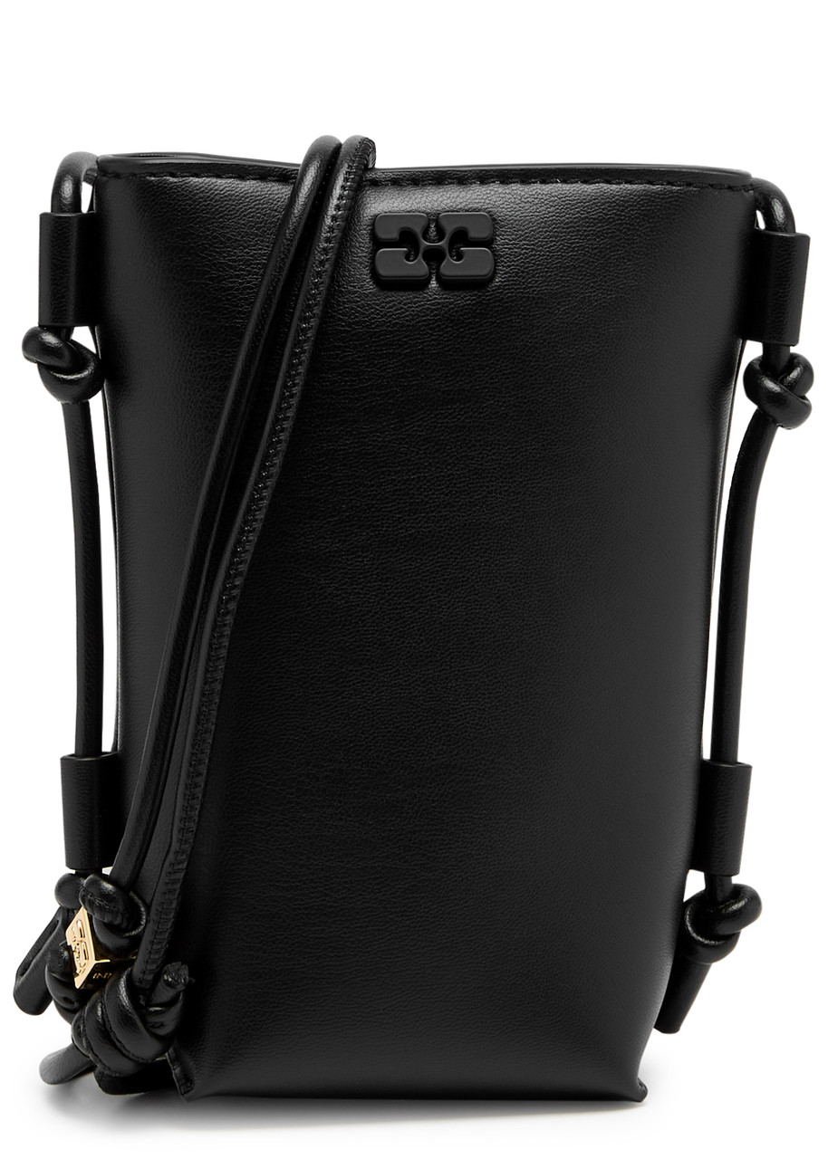 Shop Ganni Bou Leather Cross-body Bag In Black