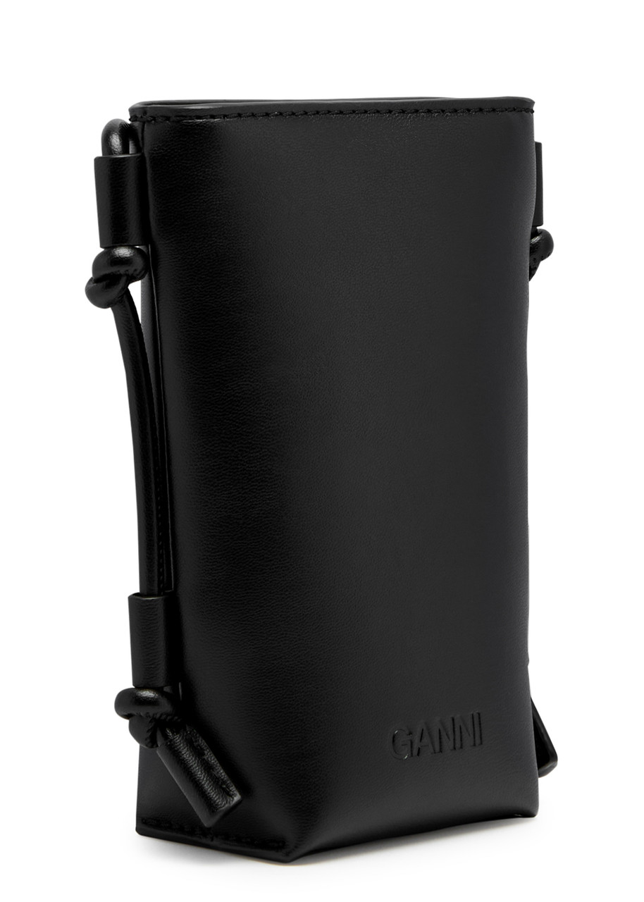 Shop Ganni Bou Leather Cross-body Bag In Black