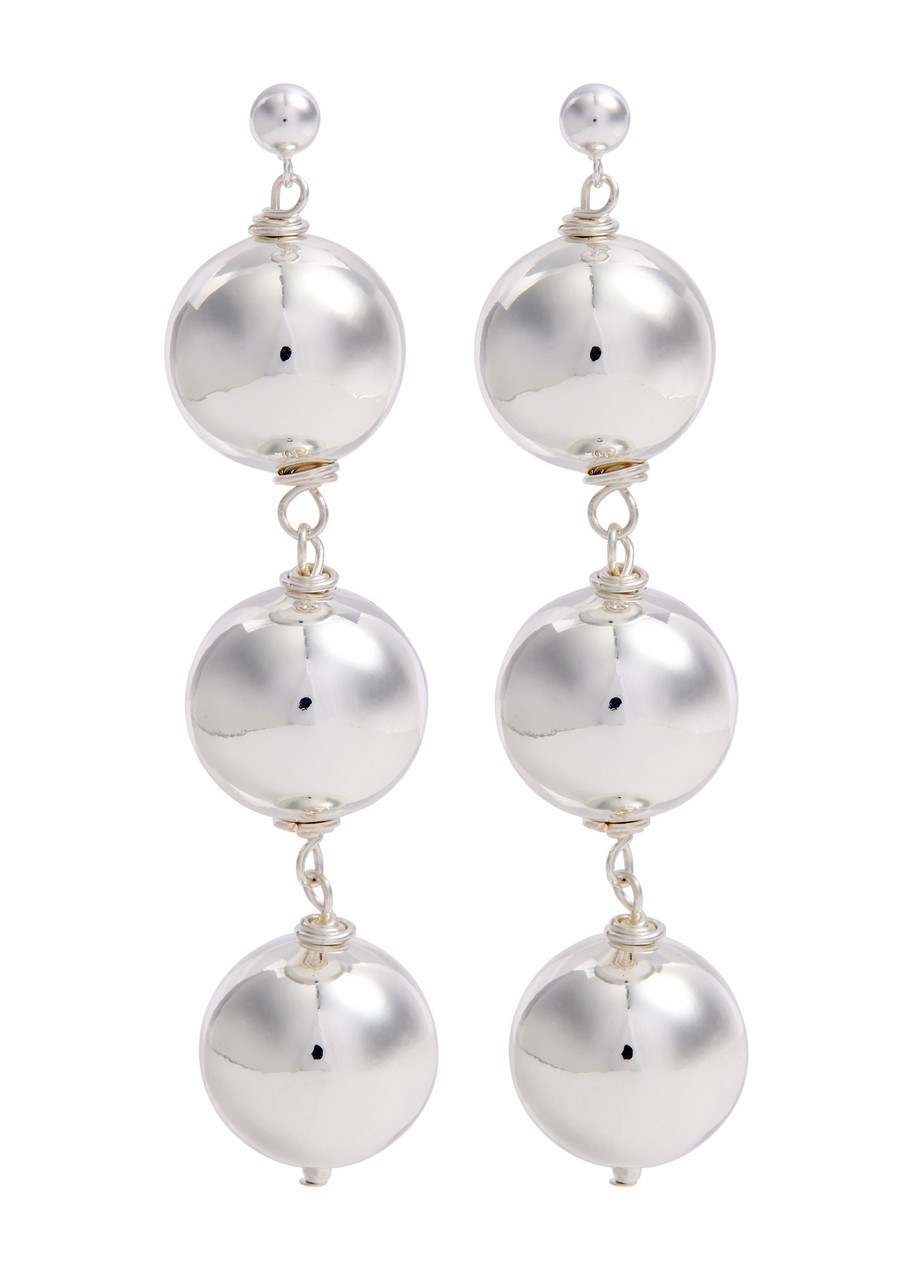 Pearl Octopuss.y Sterling Silver Sphere Drop Earrings In Silver