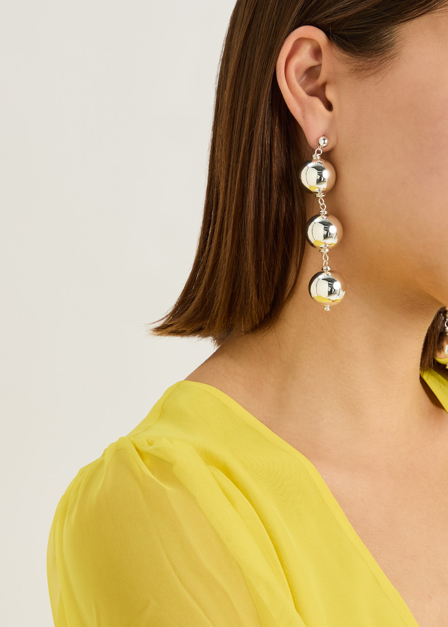Pearl Octopuss.y Sterling Silver Sphere Drop Earrings In Silver