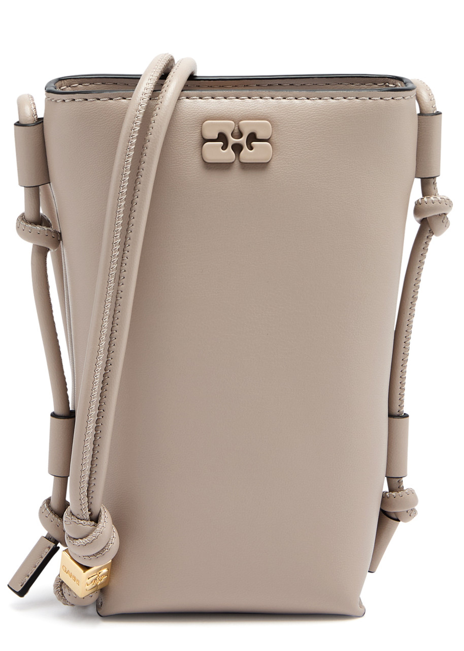 Ganni Bou Leather Cross-body bag - Oyster - One Size