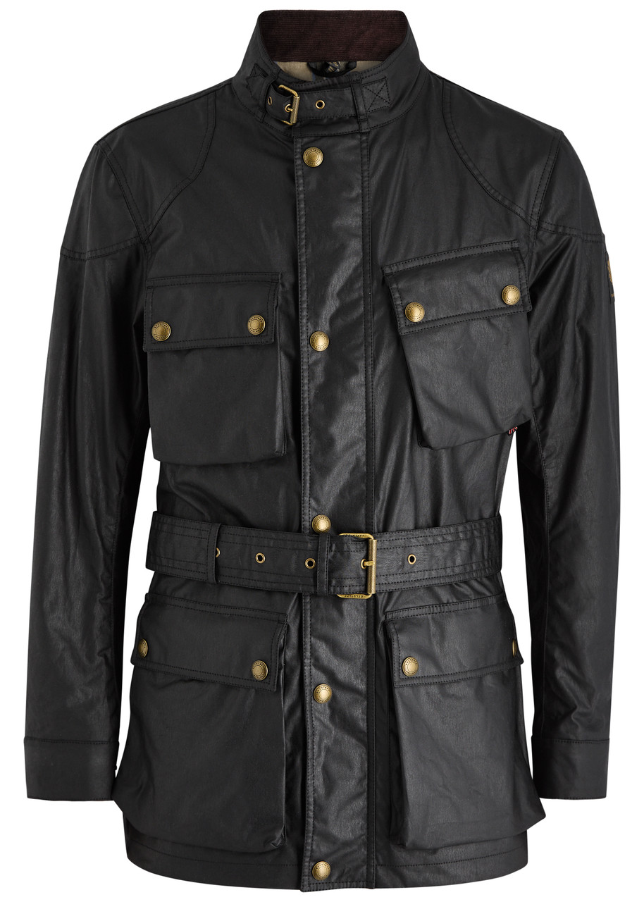 Belstaff Trialmaster Waxed Cotton Jacket In Black