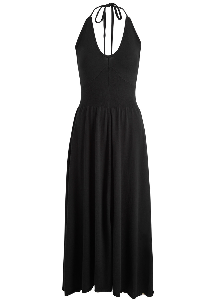 Extreme Cashmere Norma Cotton And Cashmere-blend Midi Dress In Black