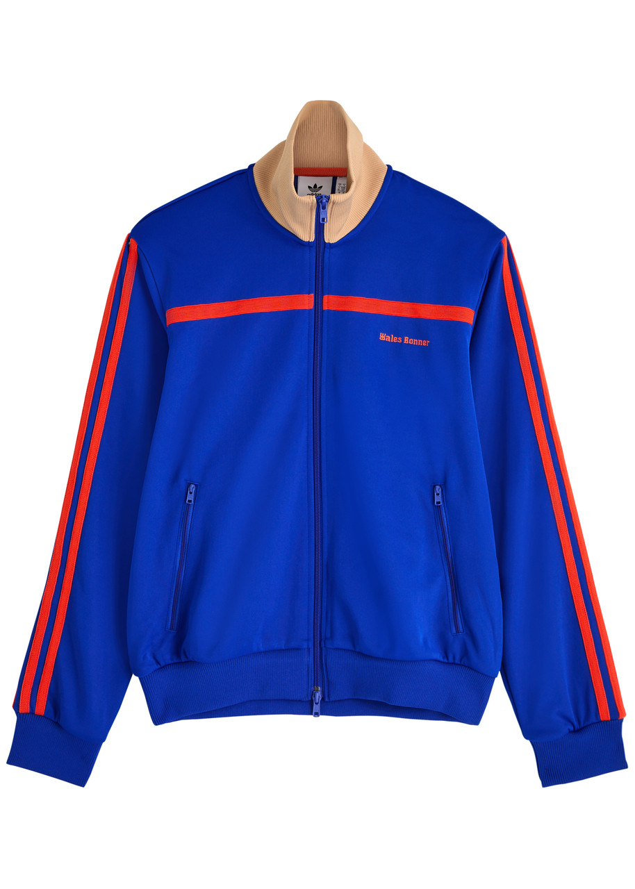 Adidas X Wales Bonner Colour-blocked Striped Jersey Track Jacket In Multi