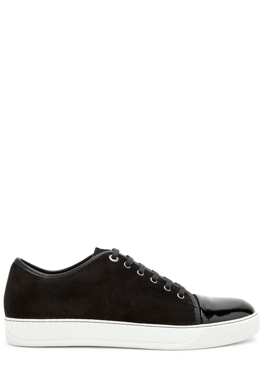 Shop Lanvin Dbb1 Panelled Suede Sneakers In Black