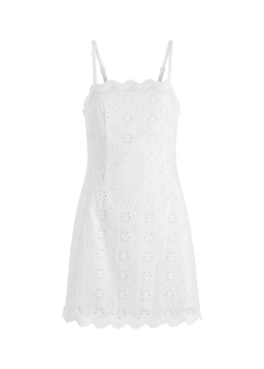 Olivia Rubin Ariana Broderie Anglaise Cotton Mini Dress In White