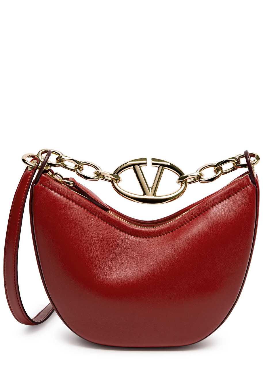 Valentino Garavani Valentino Moon Mini Leather Shoulder Bag In Red