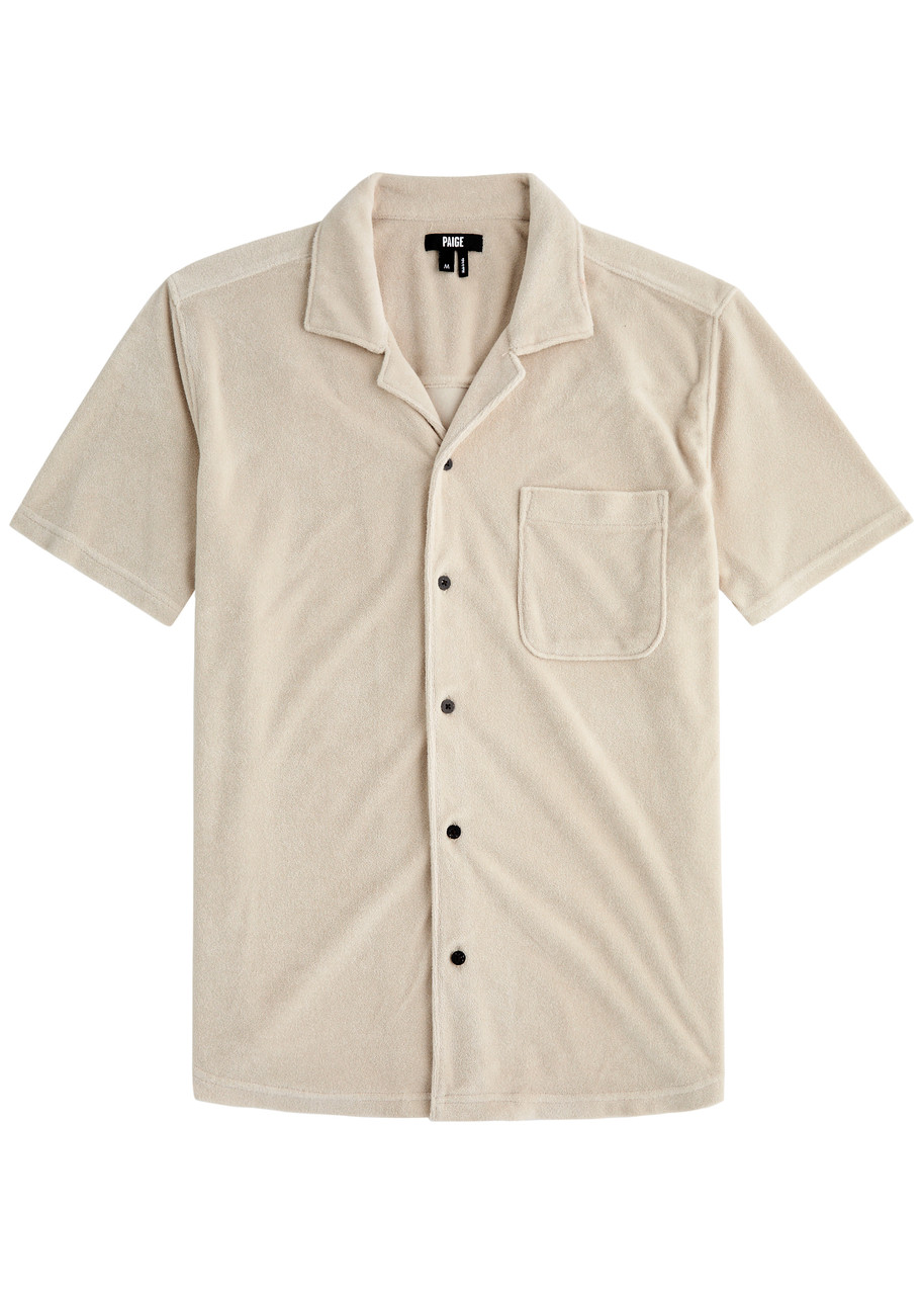 Paige Colvin Terry Cloth Camp Shirt In Cream