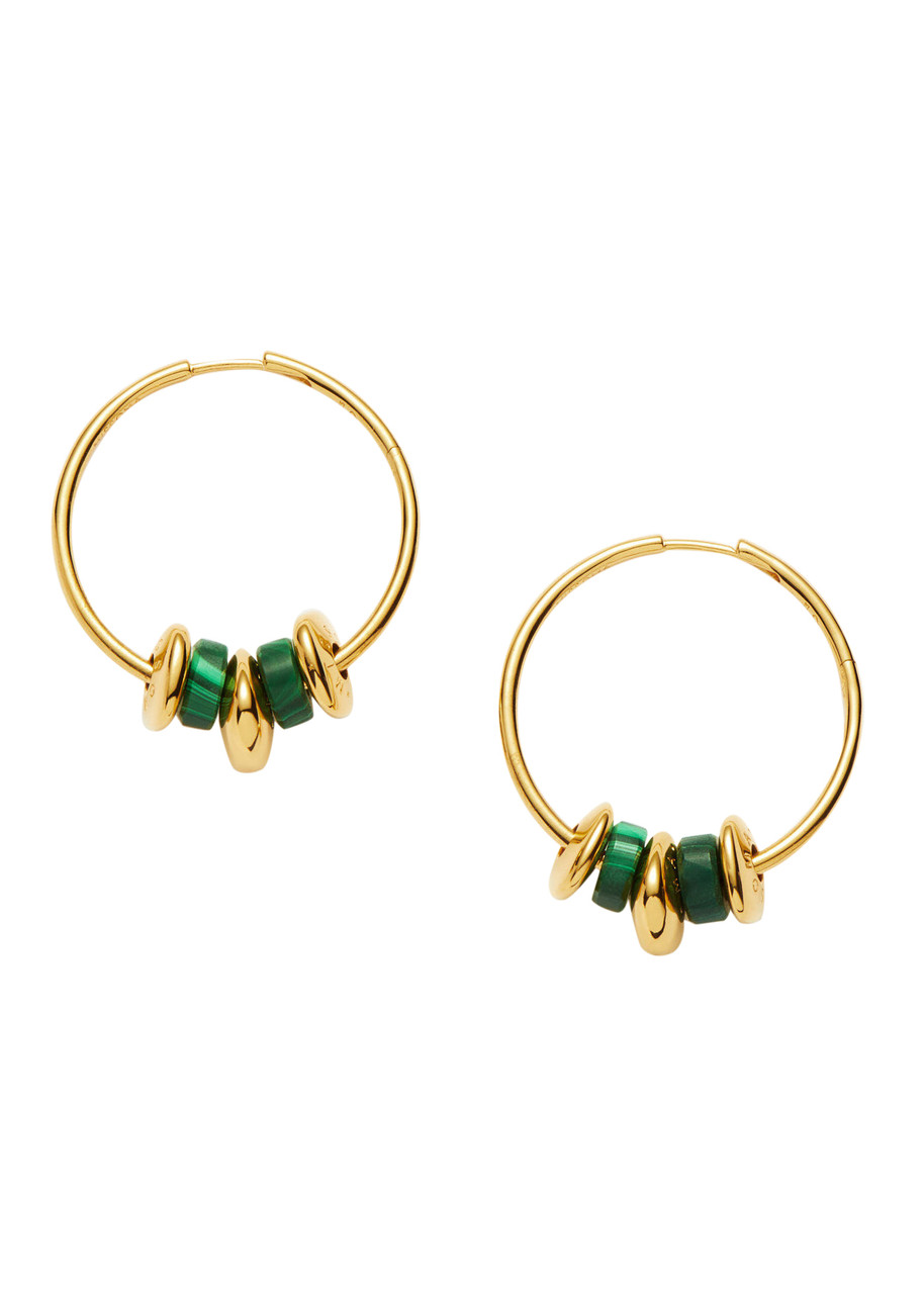 Missoma Abacus 18kt Gold Vermeil Hoop Earrings - Green - One Size