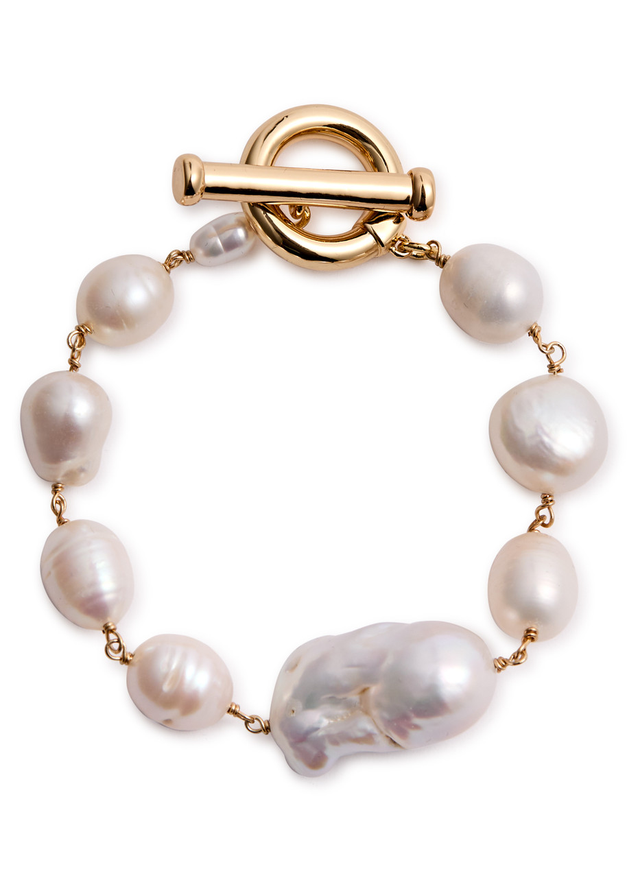 Kenneth Jay Lane Baroque Pearl-embellished Bracelet In Pearl