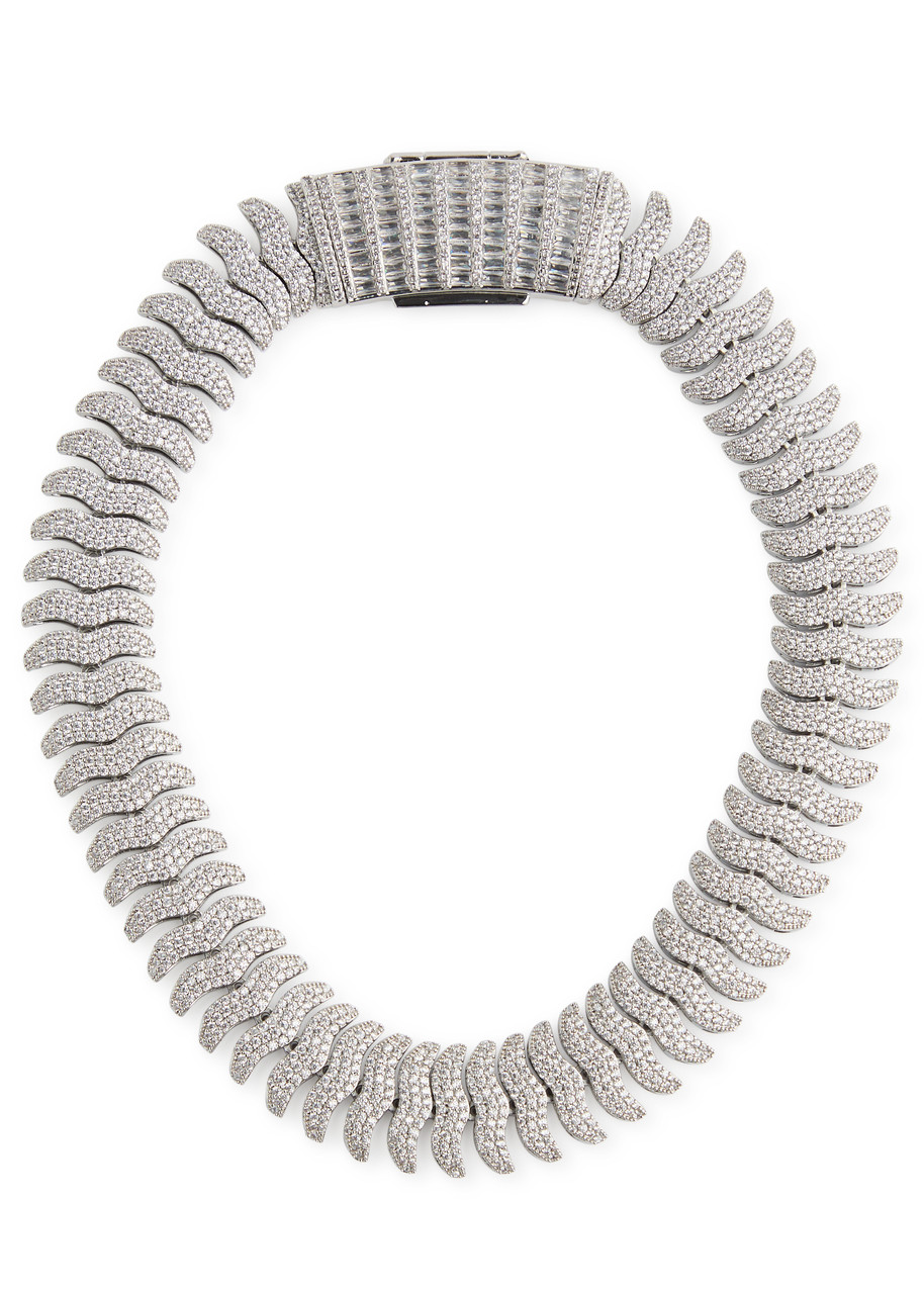 Anisa Sojka The Juliet Crystal-embellished Necklace In Silver