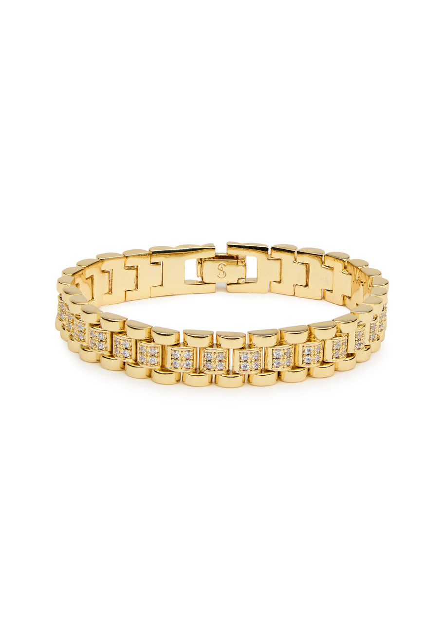 Anisa Sojka Crystal-embellished 18kt Gold-plated Bracelet