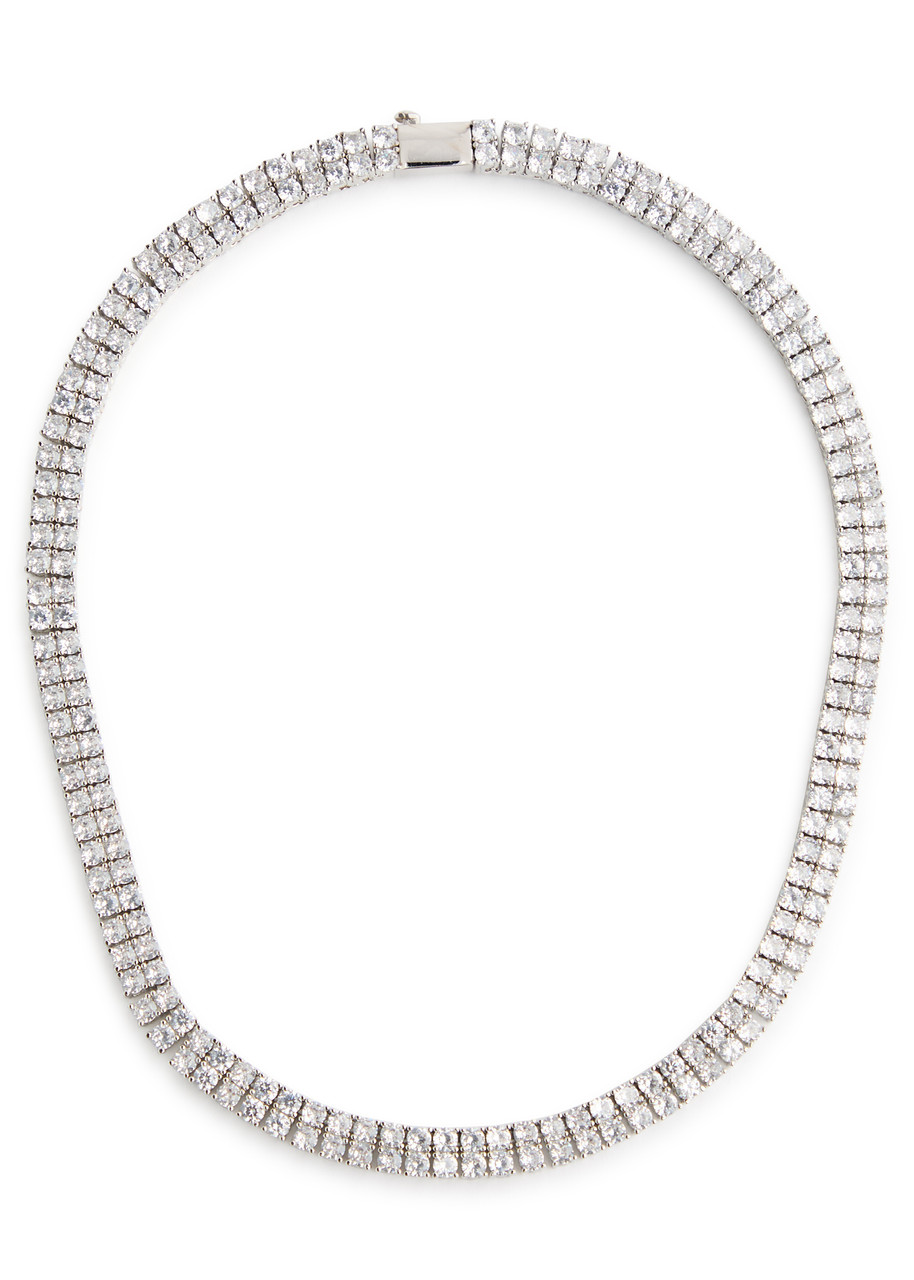 Anisa Sojka The Juliet Crystal-embellished Tennis Necklace In Metallic